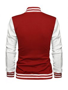 Allegra K Men Long Sleeves Button Front Letters Varsity Jacket