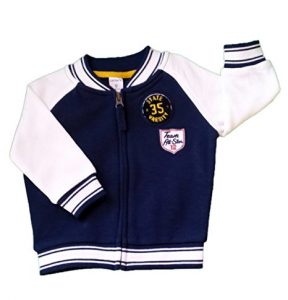 Carter's Boys Varsity Sports Jacket, Zip Front, Navy & White