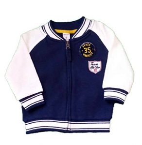 Carter's Boys Varsity Sports Jacket, Zip Front, Navy & White