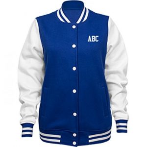 Custom Initials Seniors Jacket Ladies Fleece Letterman Varsity Jacket