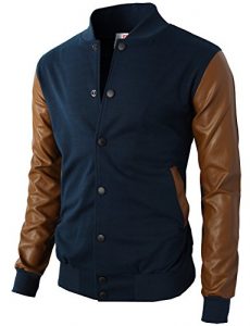 H2H Mens Slim Fit Varsity Baseball Bomber Jacket of Various Styles