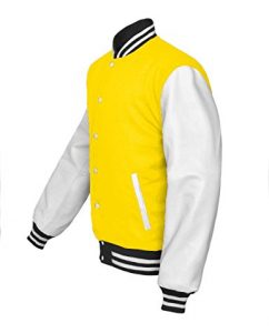 Superb Genuine Leather Sleeve Letterman College Varsity Kid Wool Jackets