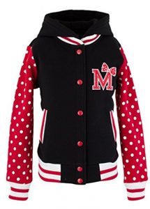 WG Fashion 16117 Big Girl's Polka Dot and M Letterman Jacket