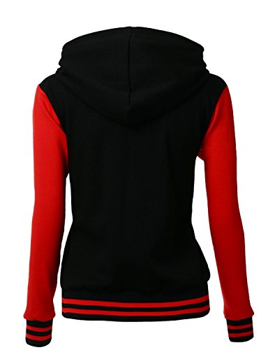 Xpril Women's Stylish Fabric Hoodie Baseball Jacket Overcoat