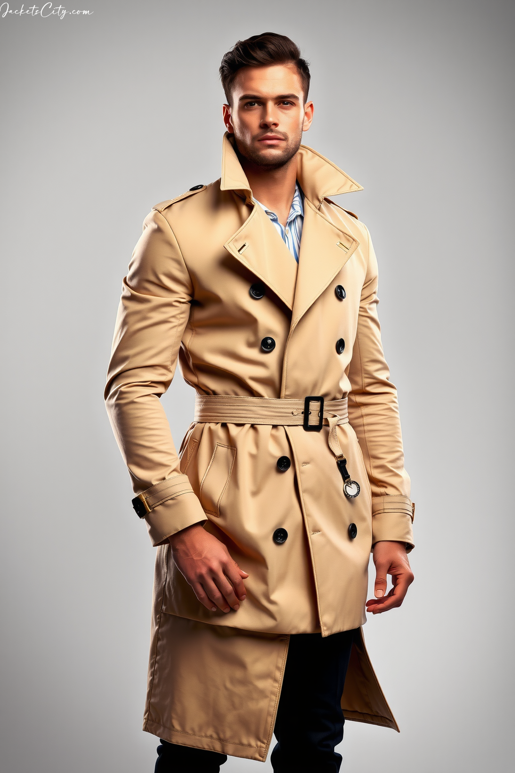 Stylish Beige Trench Coat for Men - Quality Craftsmanship