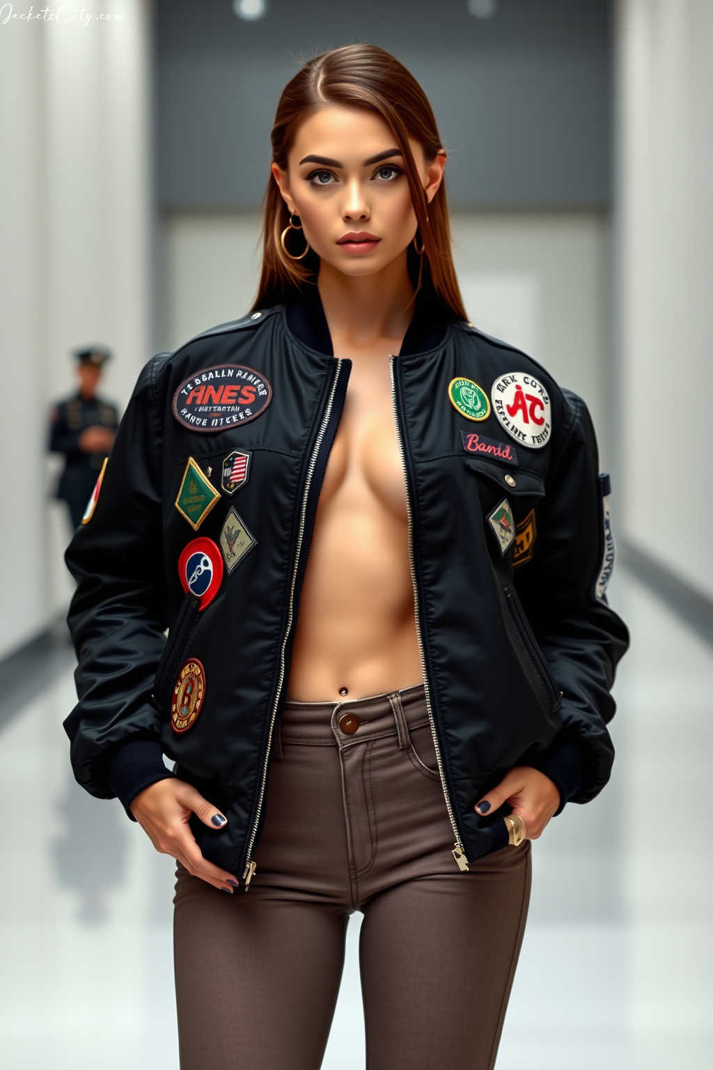 Custom Cool: Black Bomber with Patches