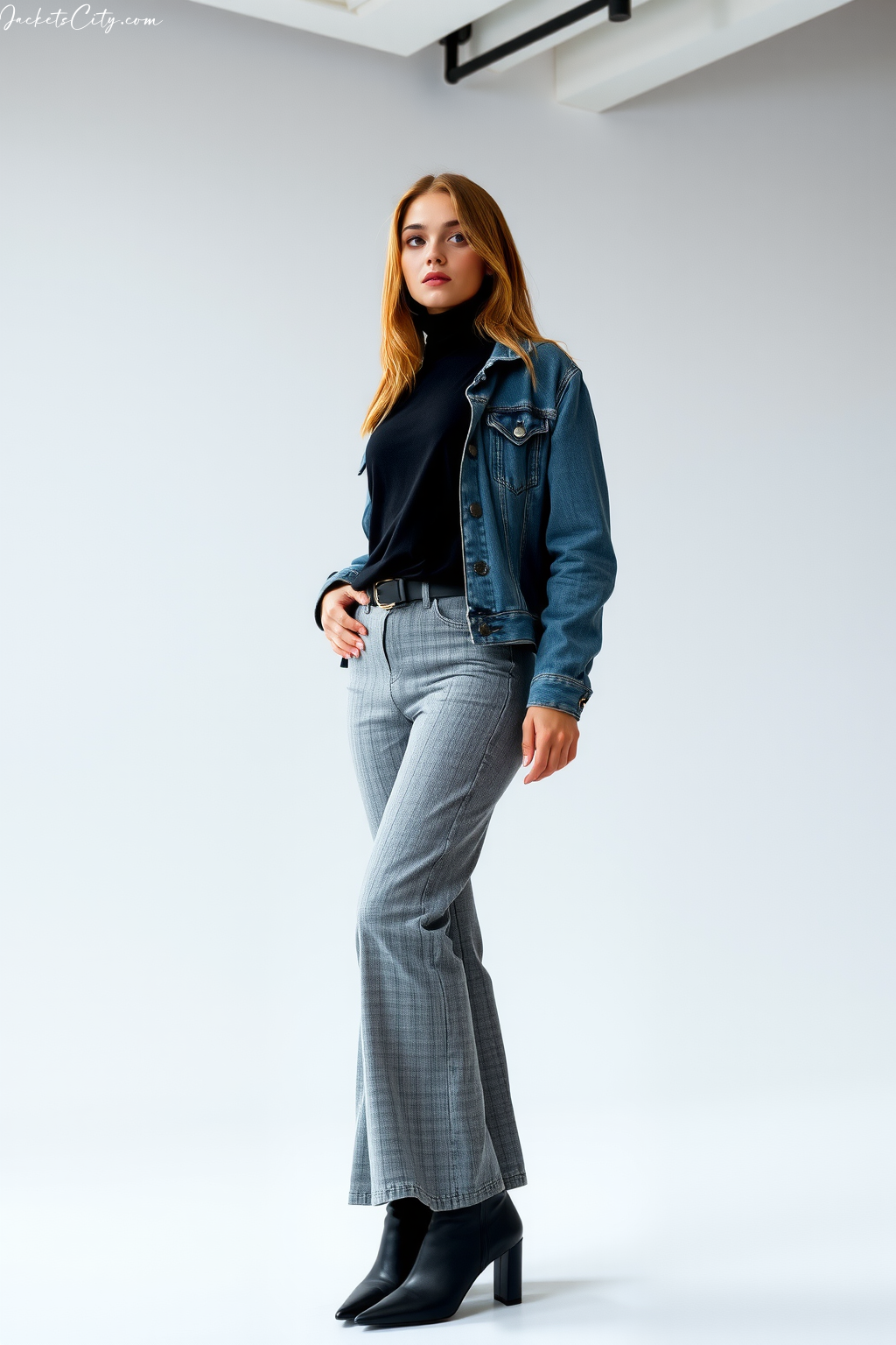 How to Wear: Black Jean Jacket + Black Sweater