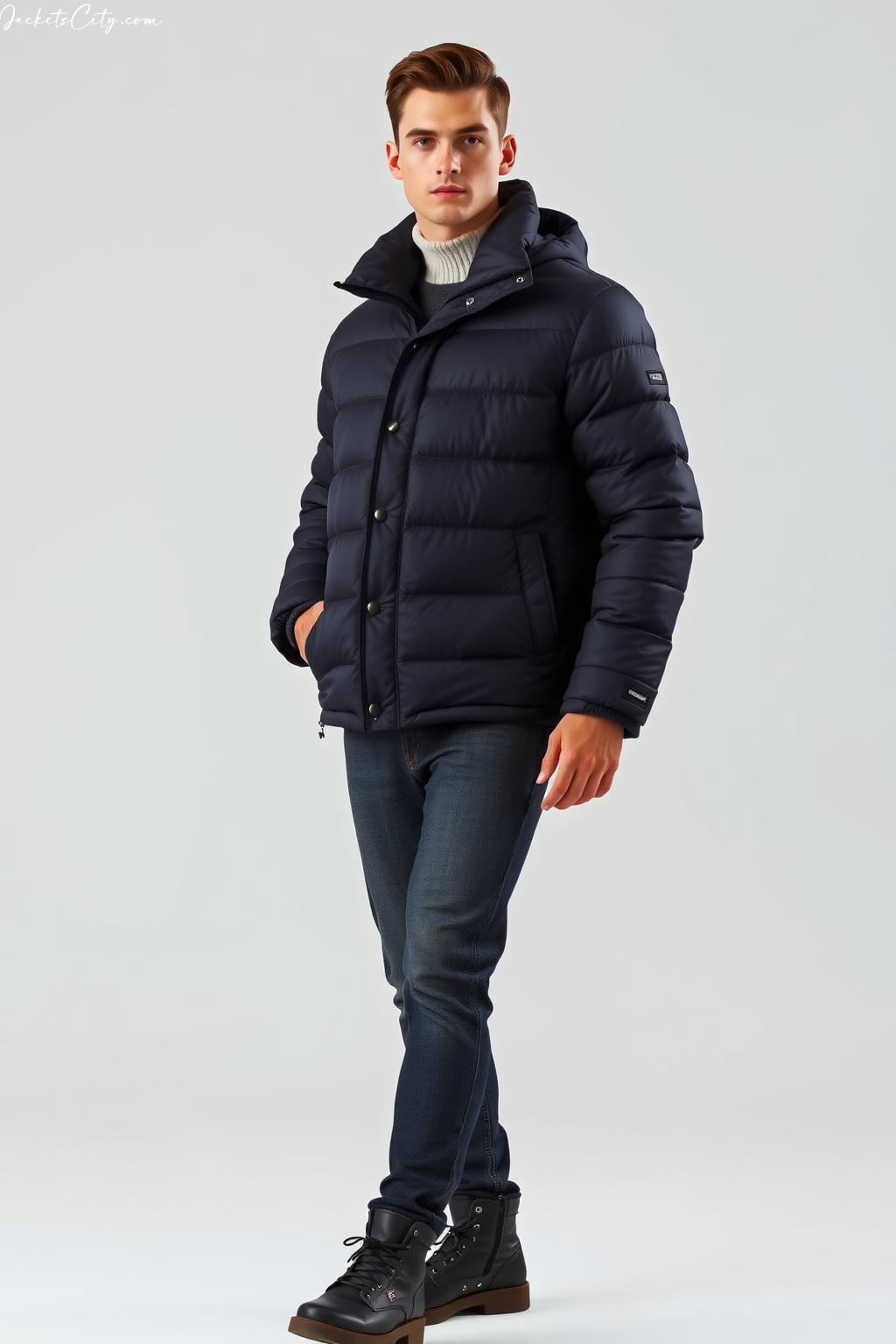 Stylish Black Quilted Puffer for Men - Quality Craftsmanship