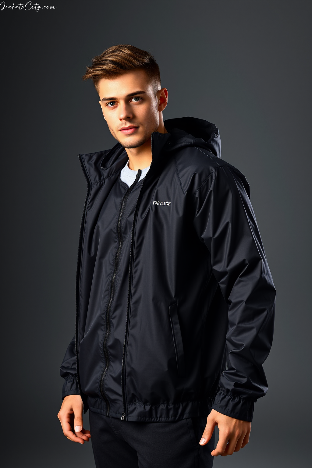 Black Windbreaker Jacket: Lightweight Protection with Hood