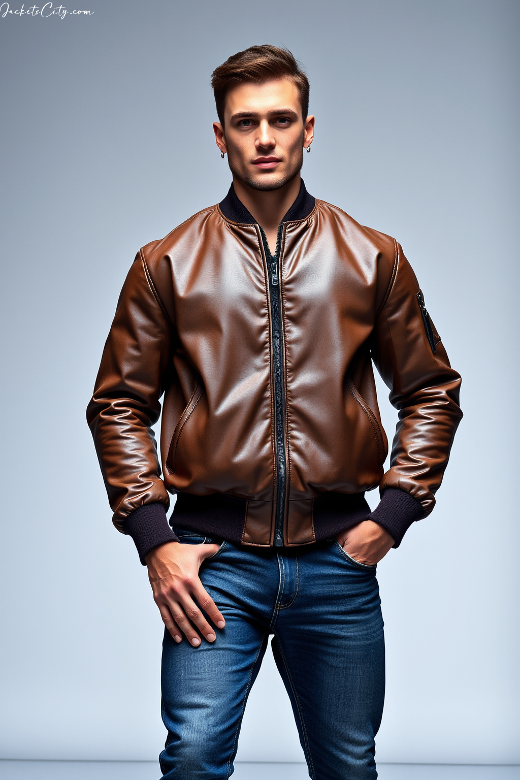 Chocolate Brown Bomber Jacket