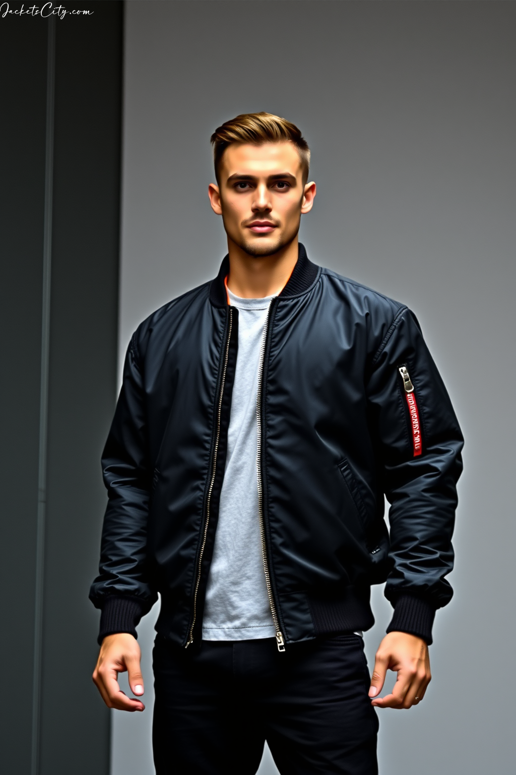 Classic Black MA-1 Bomber Jacket