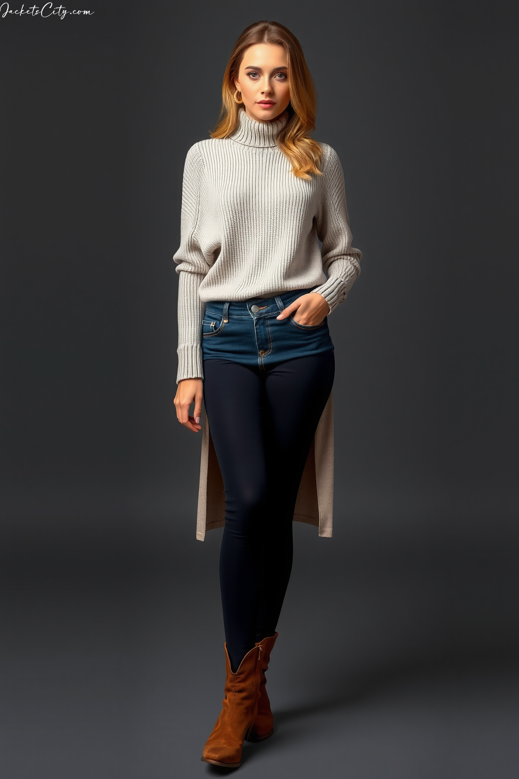 Cropped Denim Long Sweater Outfit with Styled Look – Style Guide
