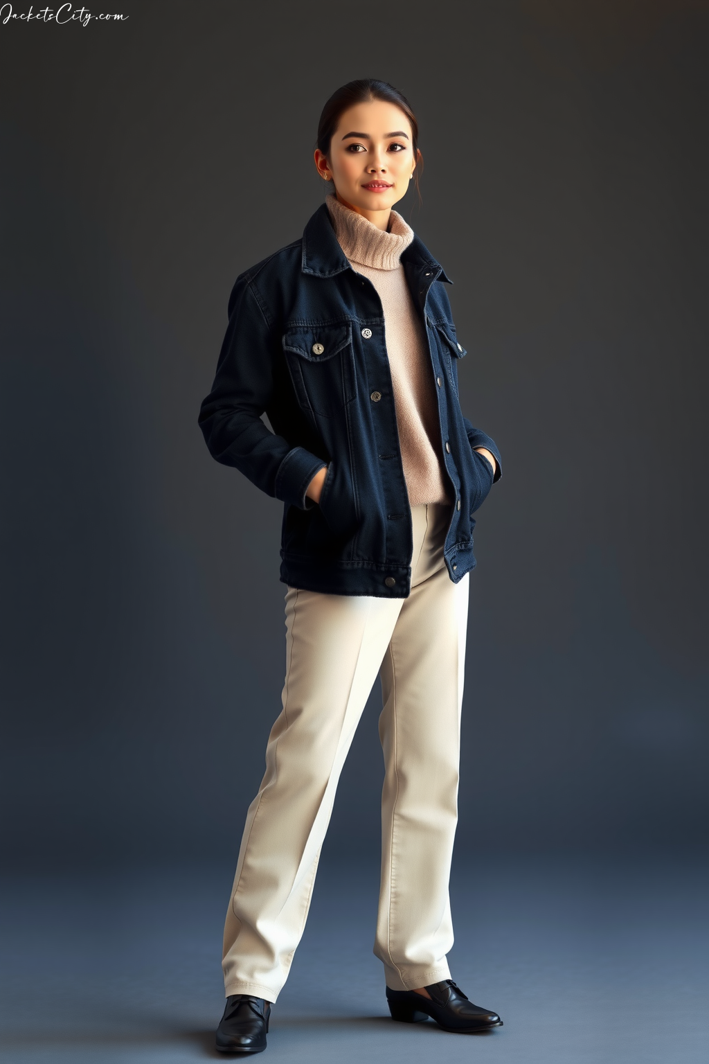 Chic Look: Dark Jean Jacket and Cashmere Sweater