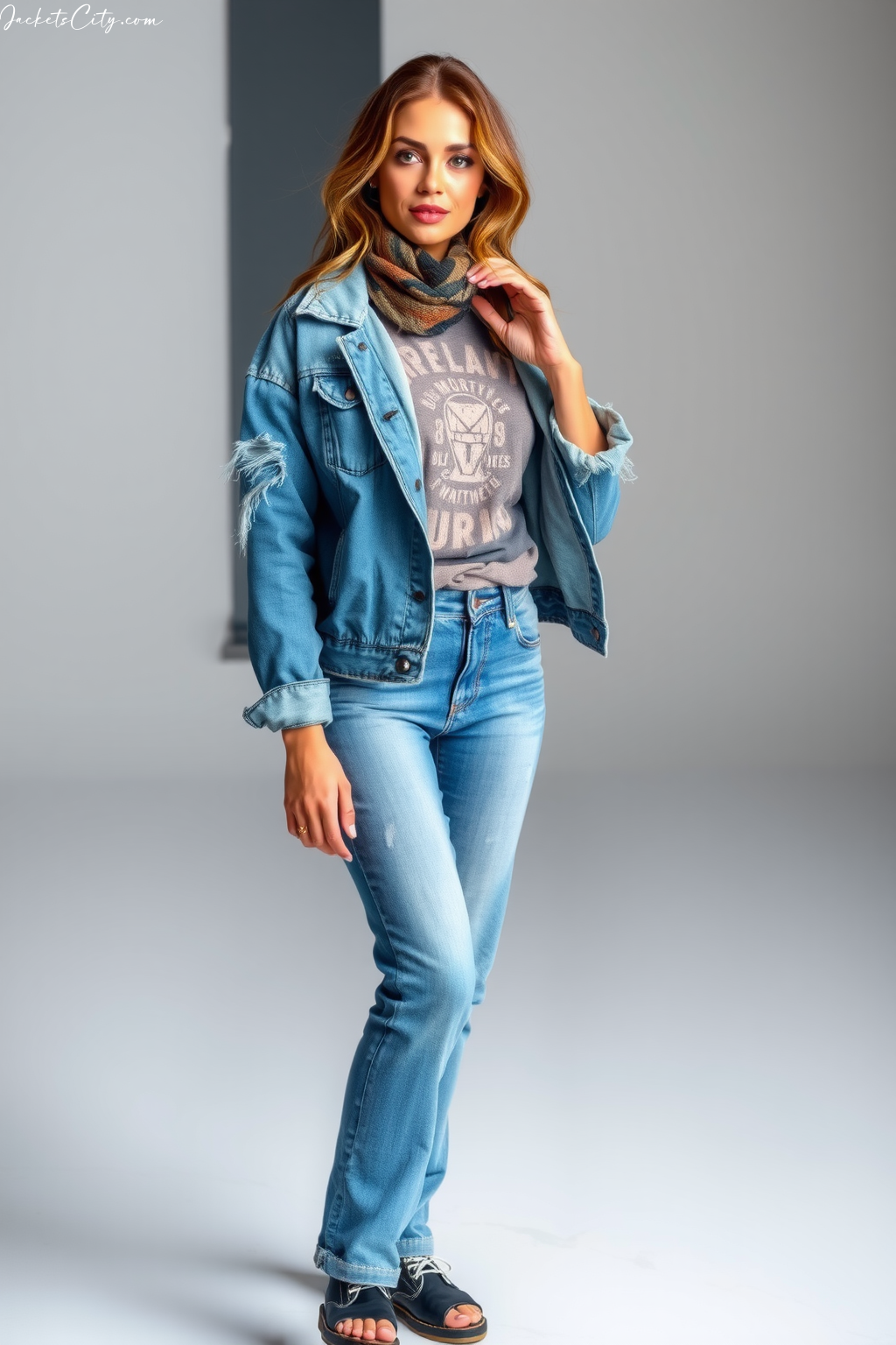 How to Wear: Distressed Jean Jacket + Graphic Tee