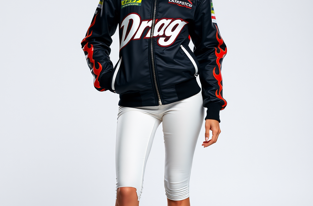Drag Racing Jacket: Bold Graphics with Flame Details