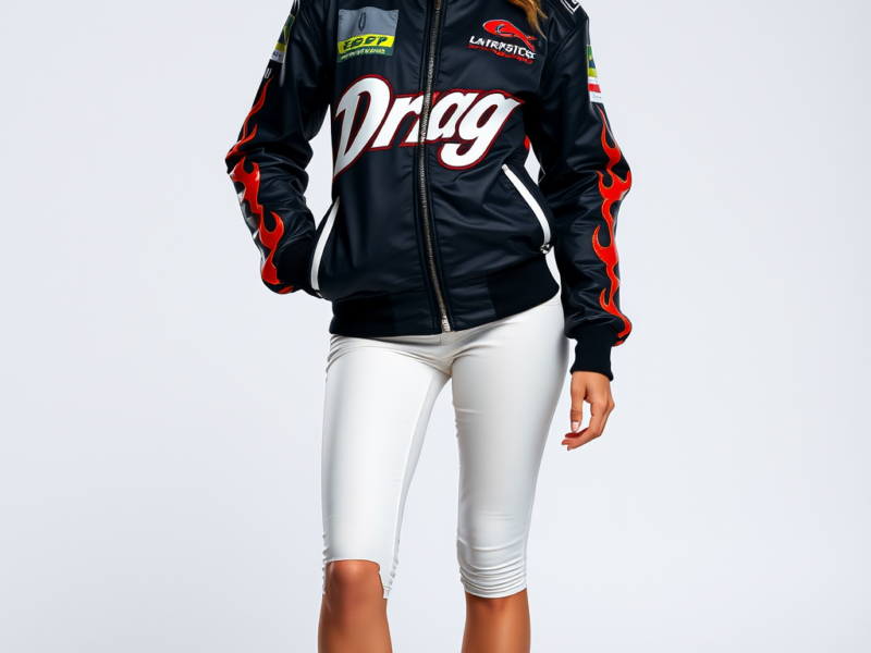Drag Racing Jacket: Bold Graphics with Flame Details