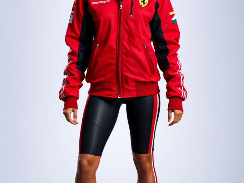 Ferrari F1 Jacket: Red and Black Colorway with Aerodynamic Design