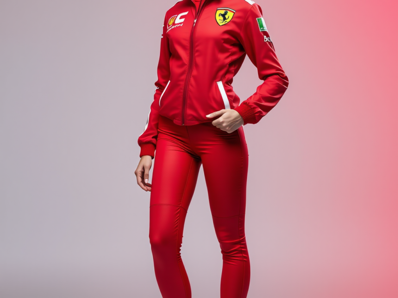 Ferrari Red Racing Jacket: Scuderia Logo and Italian Flag
