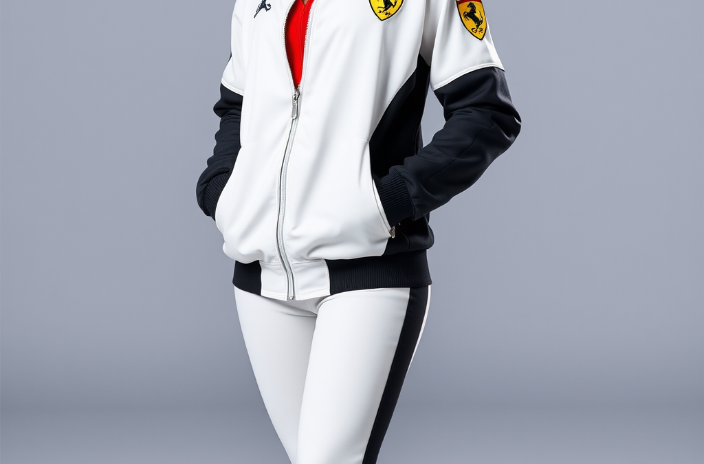 Ferrari Team Jacket: Prancing Horse Emblem and Sponsor Patches