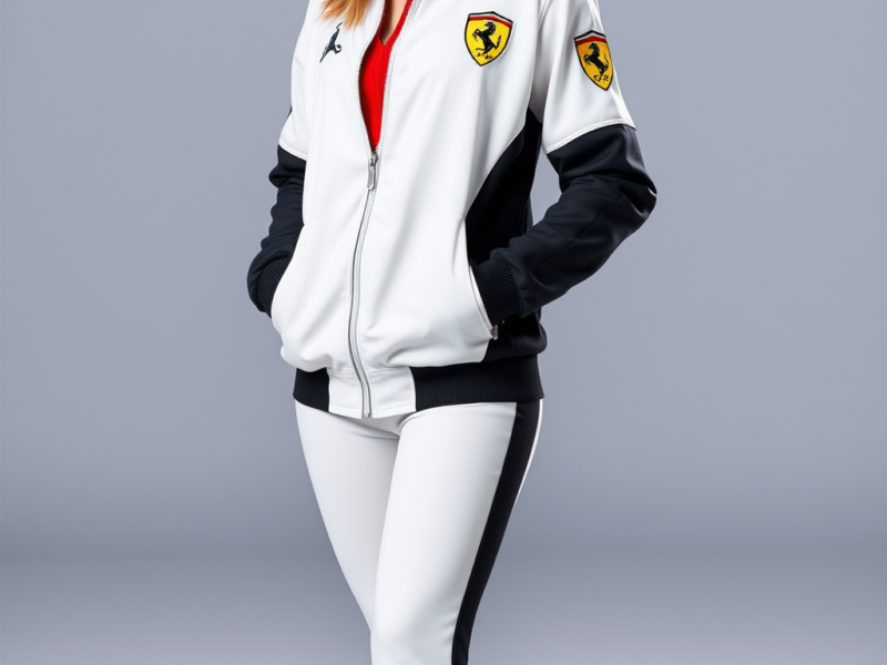 Ferrari Team Jacket: Prancing Horse Emblem and Sponsor Patches