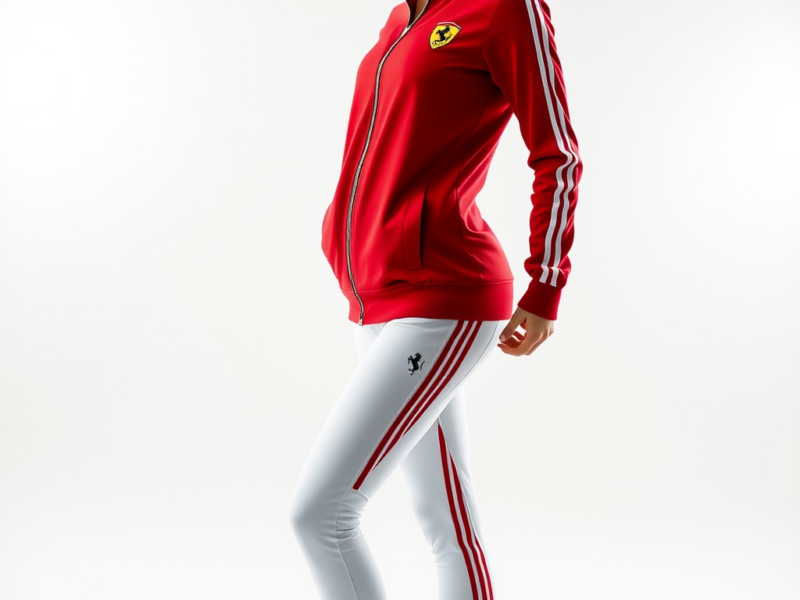 Ferrari Track Jacket: Zip Front with Side Stripes