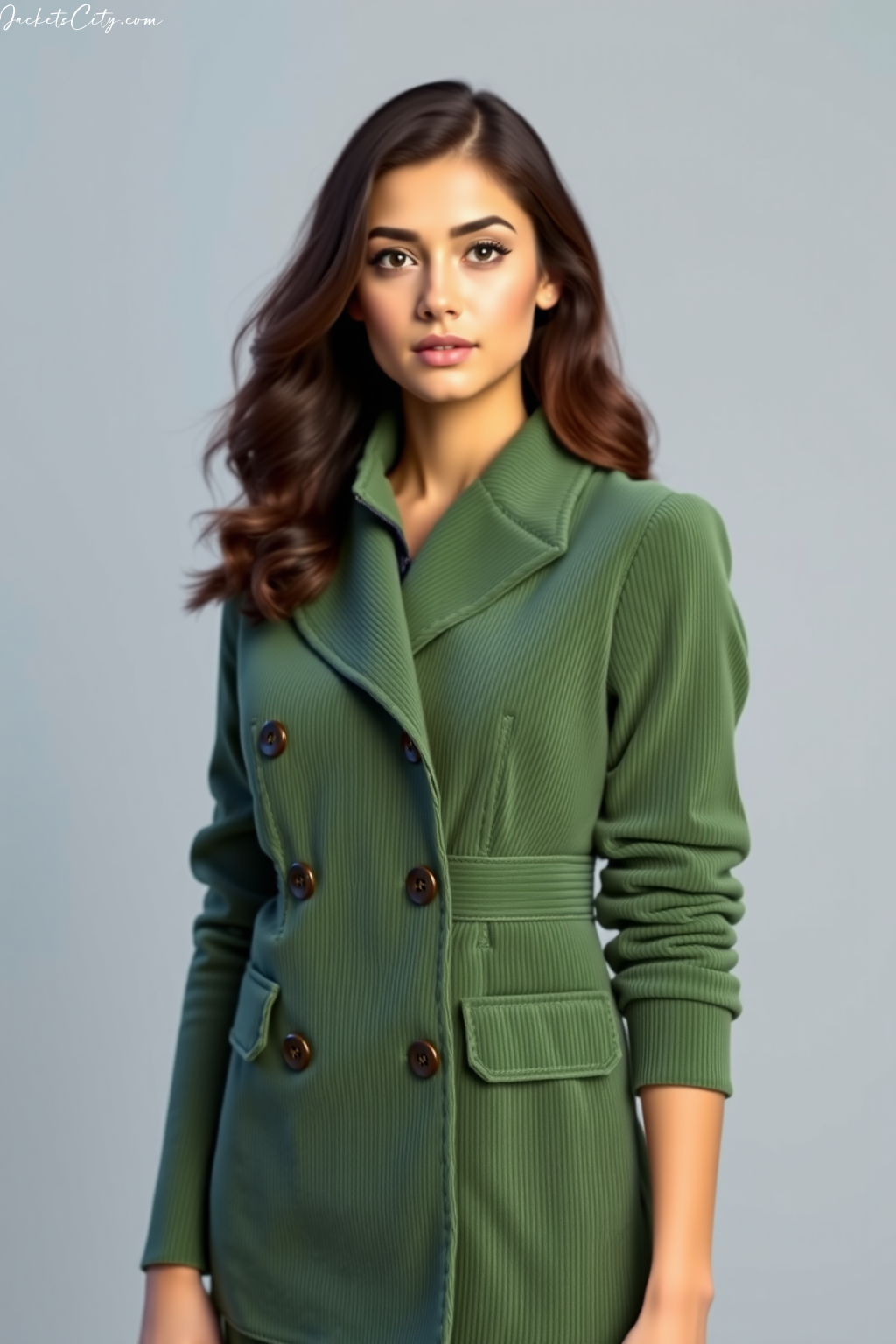 Forest Green Corduroy Jacket - Sophisticated Women's Outerwear