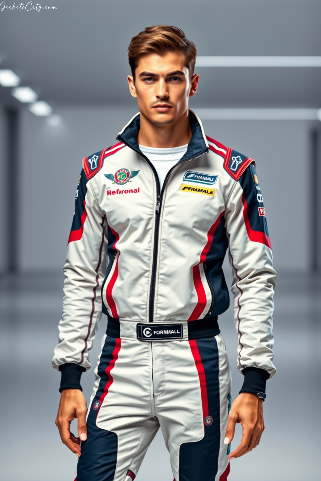 Formula Racing Jacket: Aerodynamic Panels and Team Colors