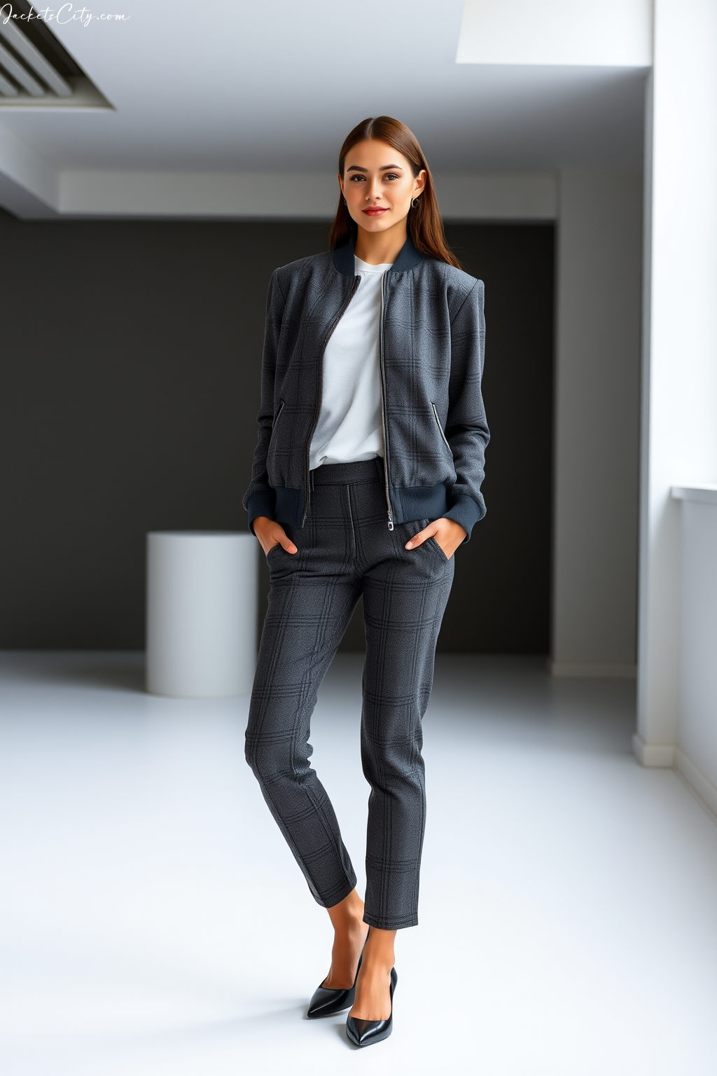 Grey Flannel Bomber Jacket