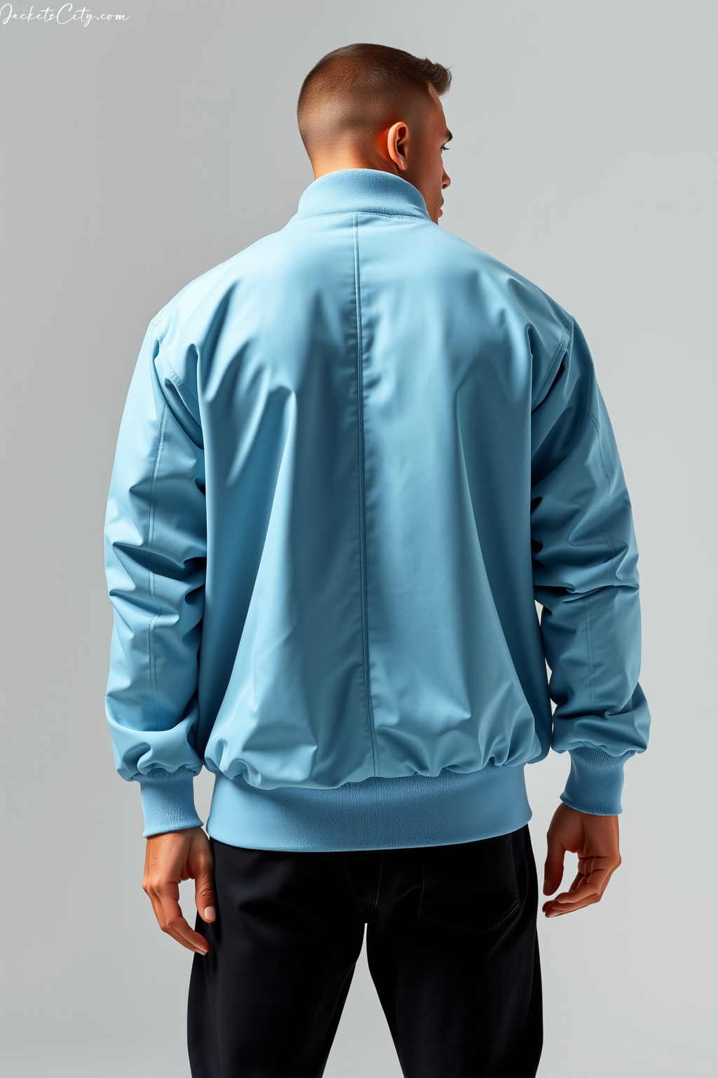 Ice Blue Bomber Jacket