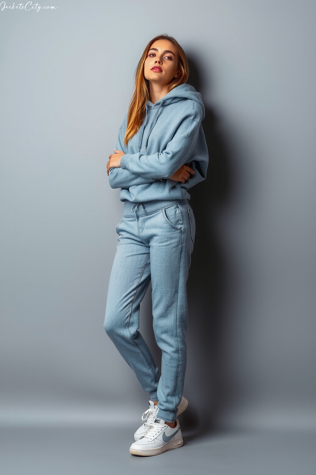 Style Inspiration: Light Wash Denim Grey Hoodie over Styled Look