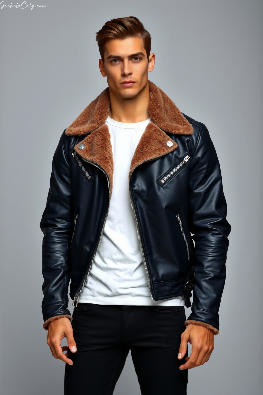 Black Shearling Moto Jacket Black Skinny Jeans