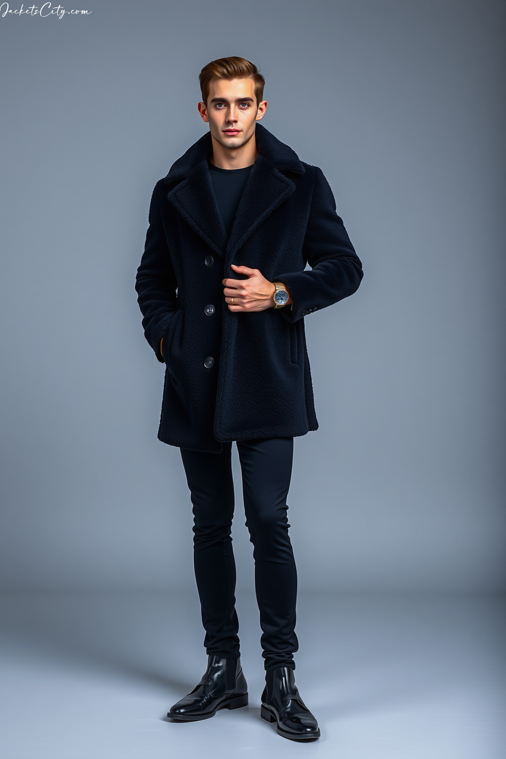 Black Teddy Car Coat Black Professional Outfit