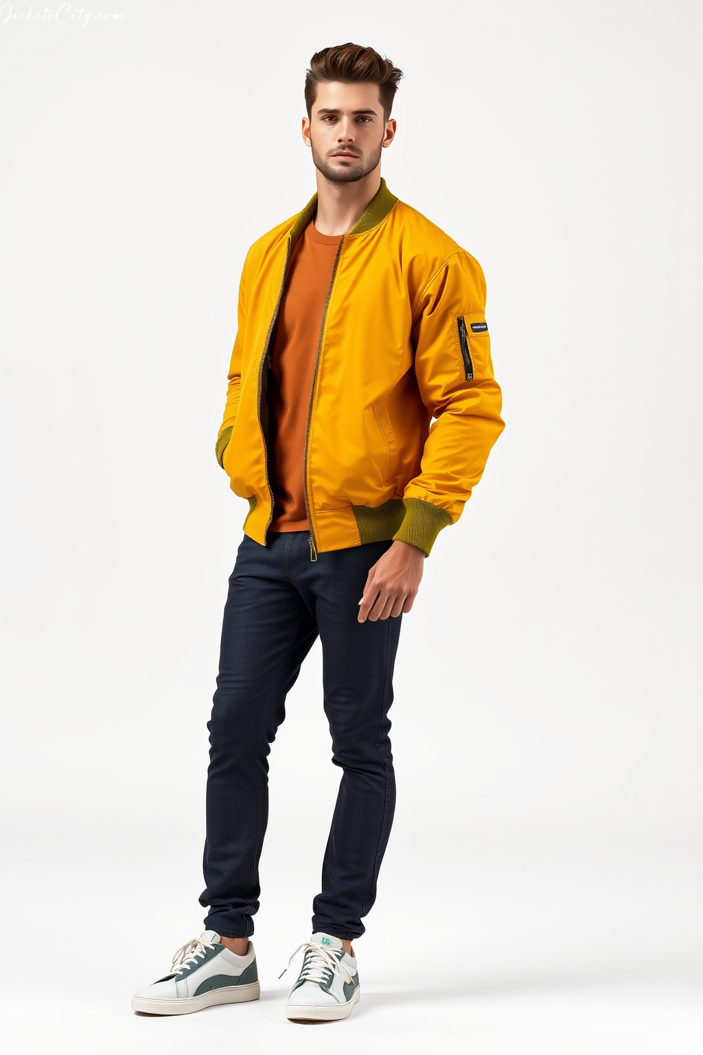 Mustard Yellow Bomber Jacket