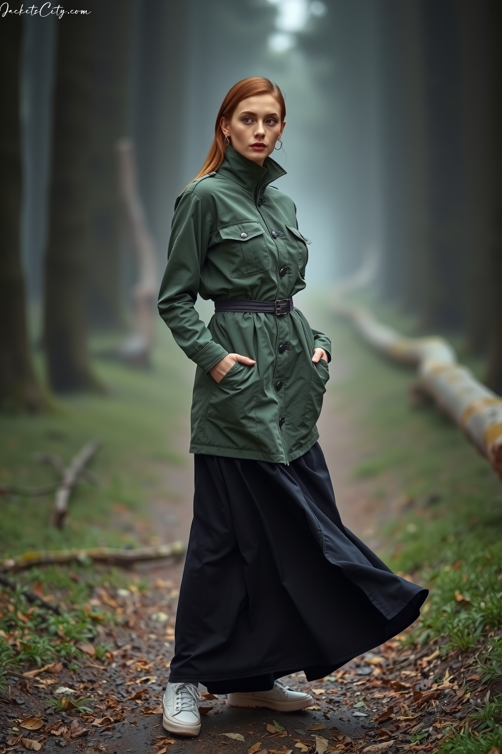 Stunning Olive Green Field Jacket for Women - Timeless Elegance