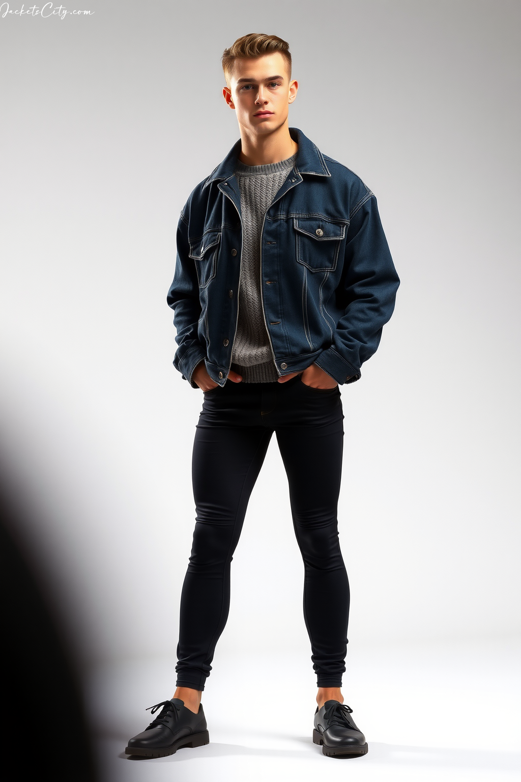 Outfit Inspiration: Oversized Black Jean Jacket and Oversized Sweater