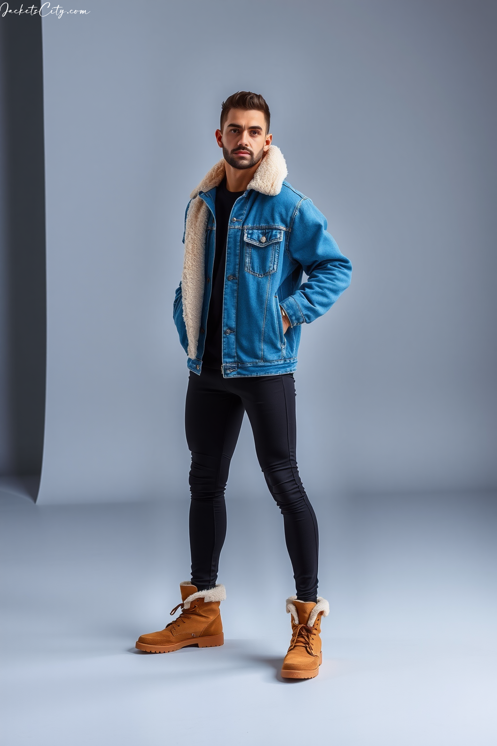 Style Guide: Oversized Sherpa Denim Jacket with Leggings