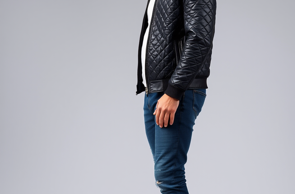 Quilted Black Leather Jacket: Diamond Stitching Elevates Classic Design