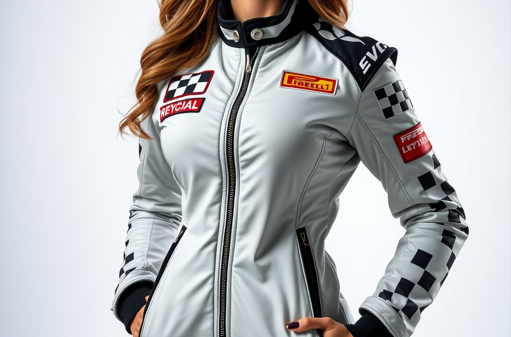 Racing Jacket: Checkered Flag Details and Sponsor Patches