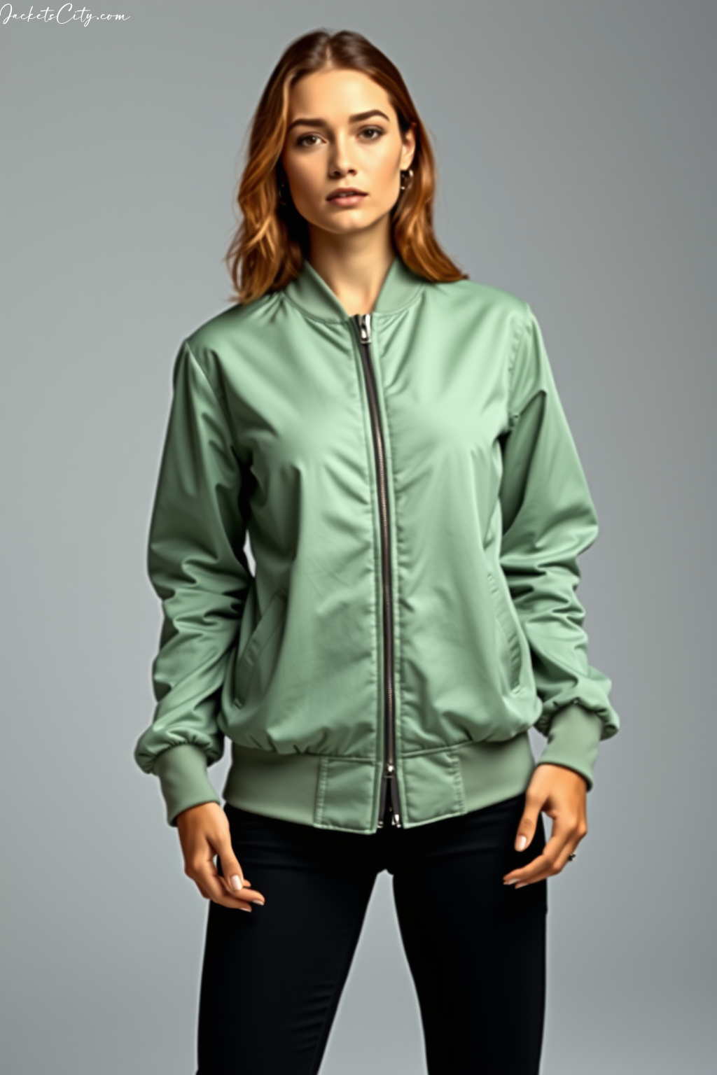 Sage Green Bomber Jacket