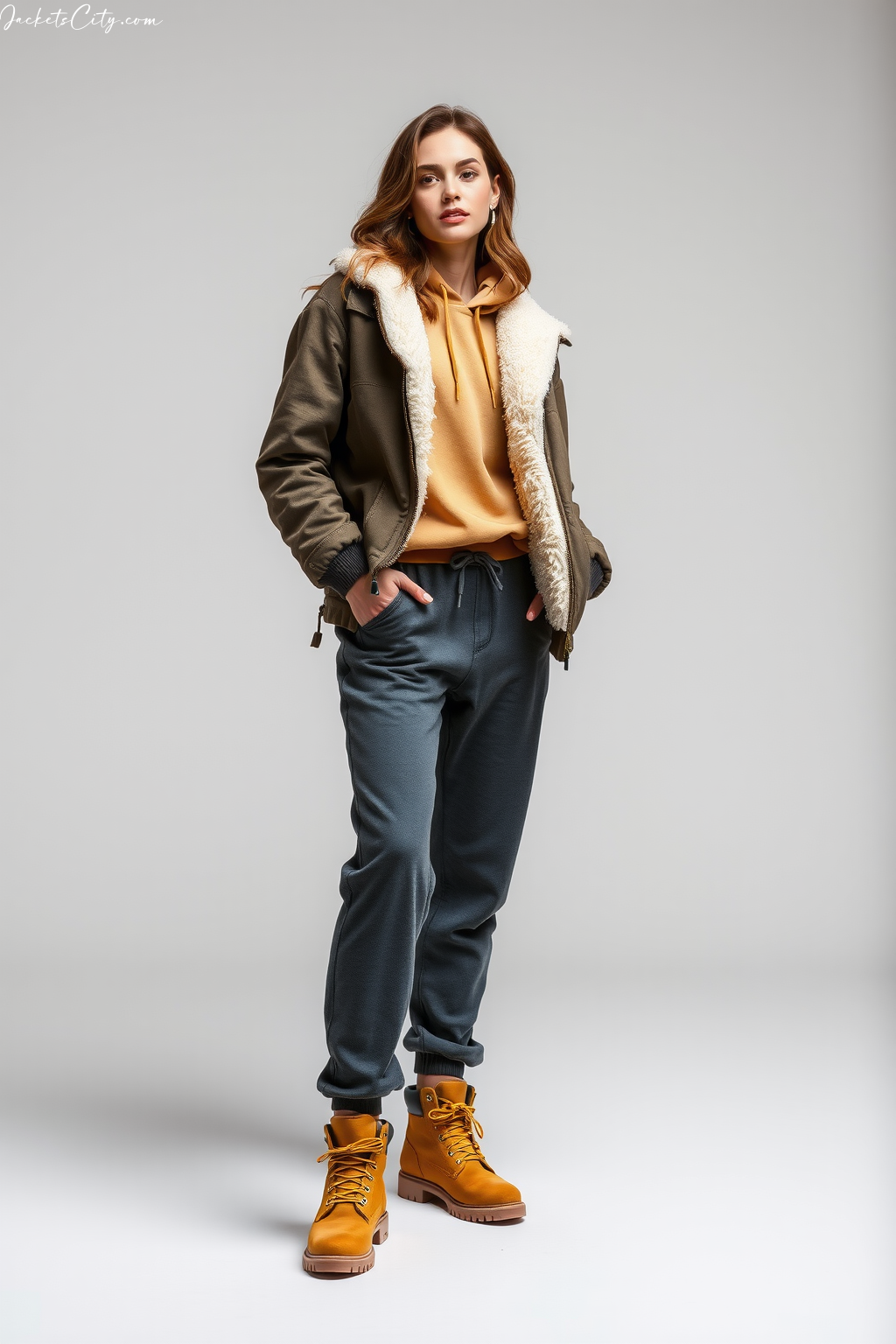 Style Inspiration: Sherpa-Lined Jacket over Hoodie