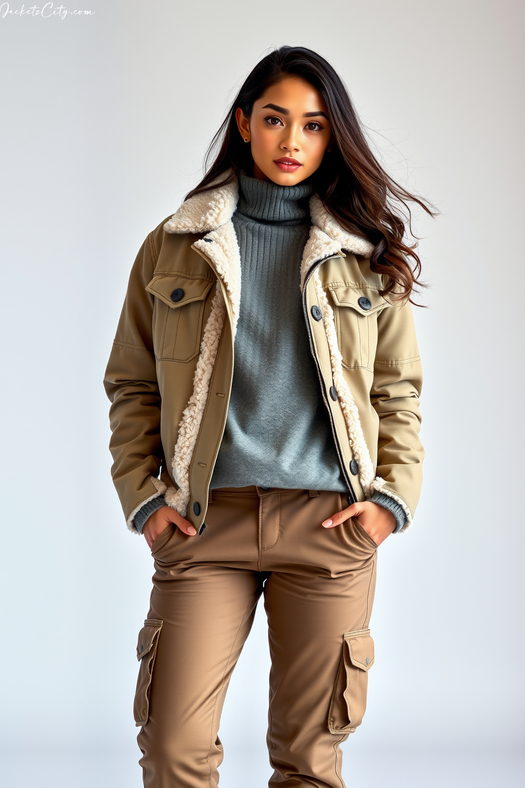Chic Look: Sherpa-Lined Trucker Jacket and Thermal