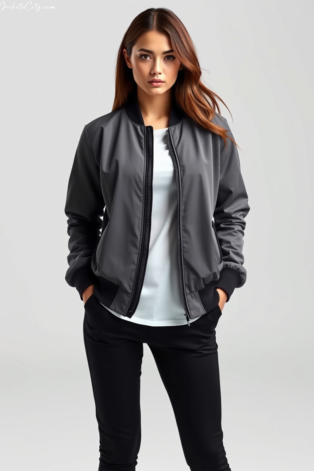 Slate Grey Bomber Jacket