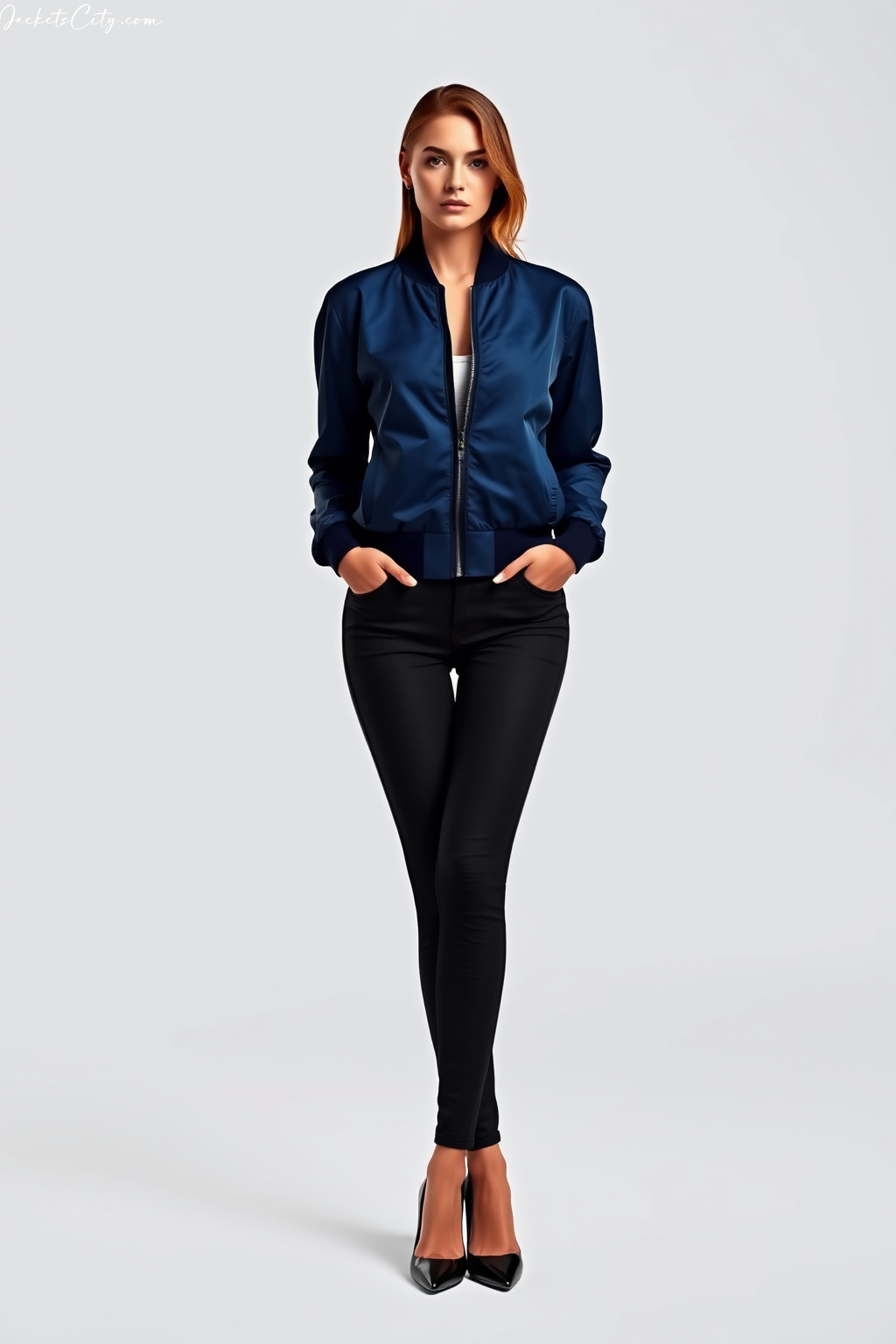 Steel Blue Bomber Jacket