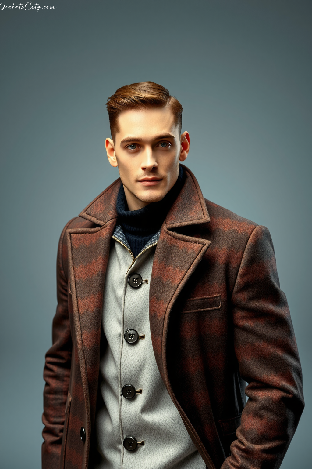 Premium Steel Wool Car Coat - High Collar Style for Men