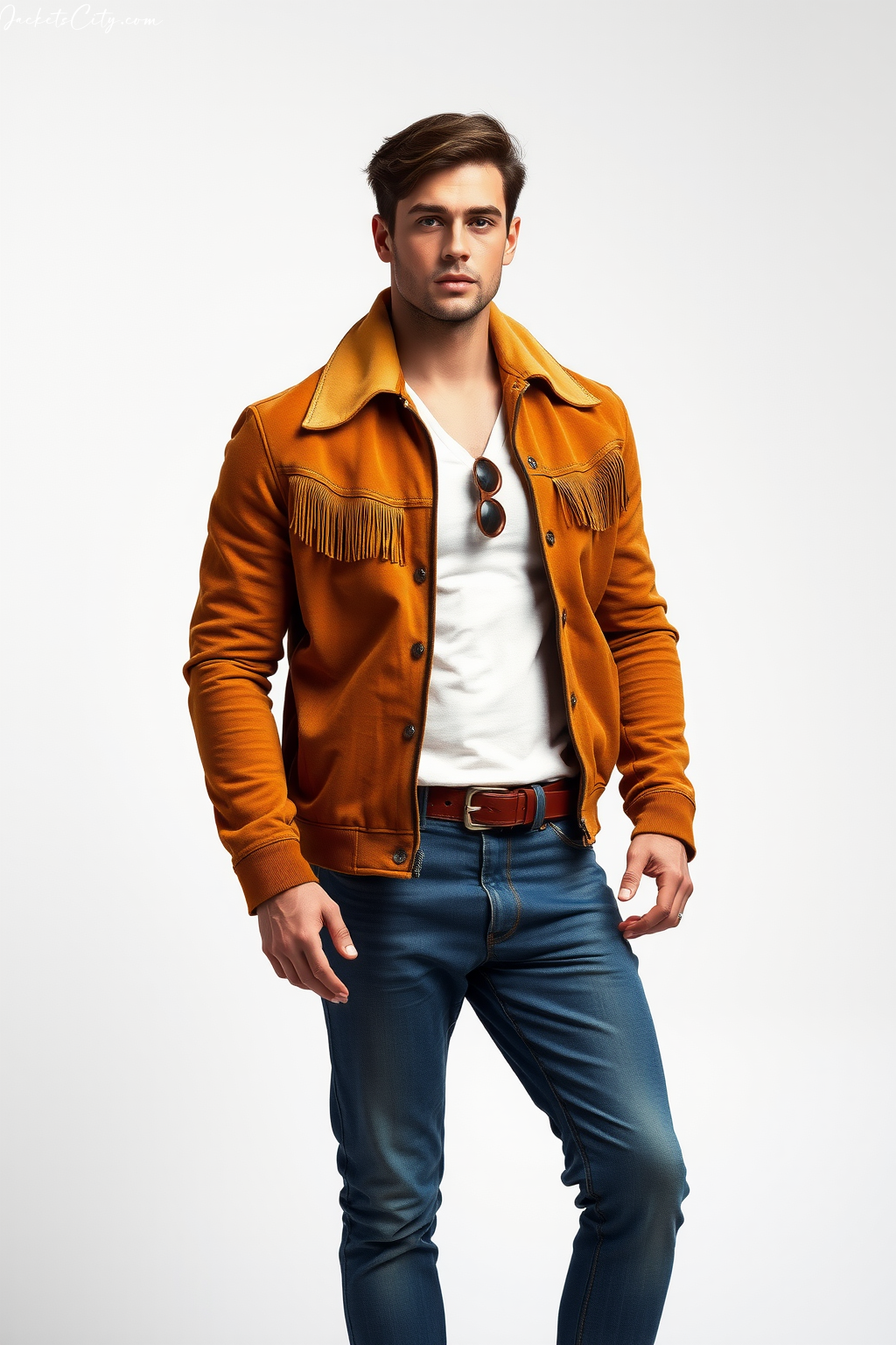 Stylish Tan Suede Jacket for Men - Quality Craftsmanship