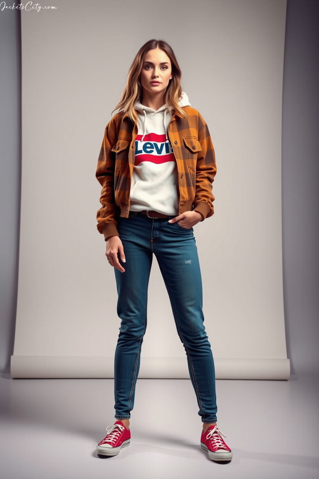 Vintage Levis Jacket Outfit with Graphic Hoodie – Style Guide