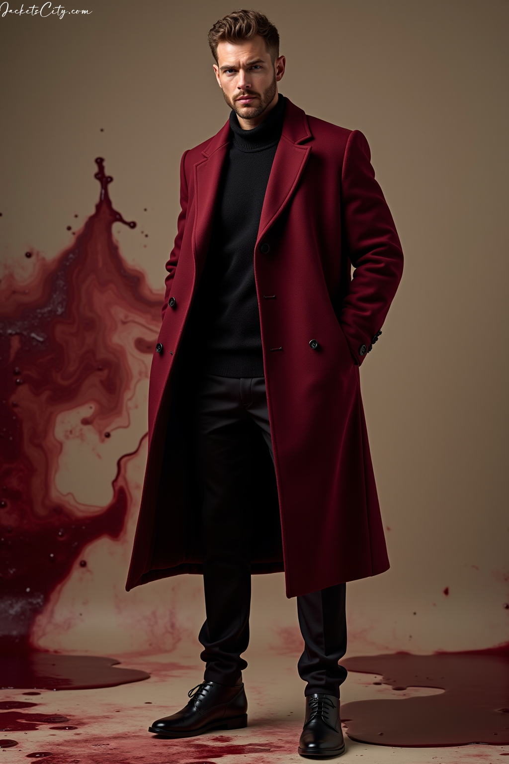Burgundy Wool Coat