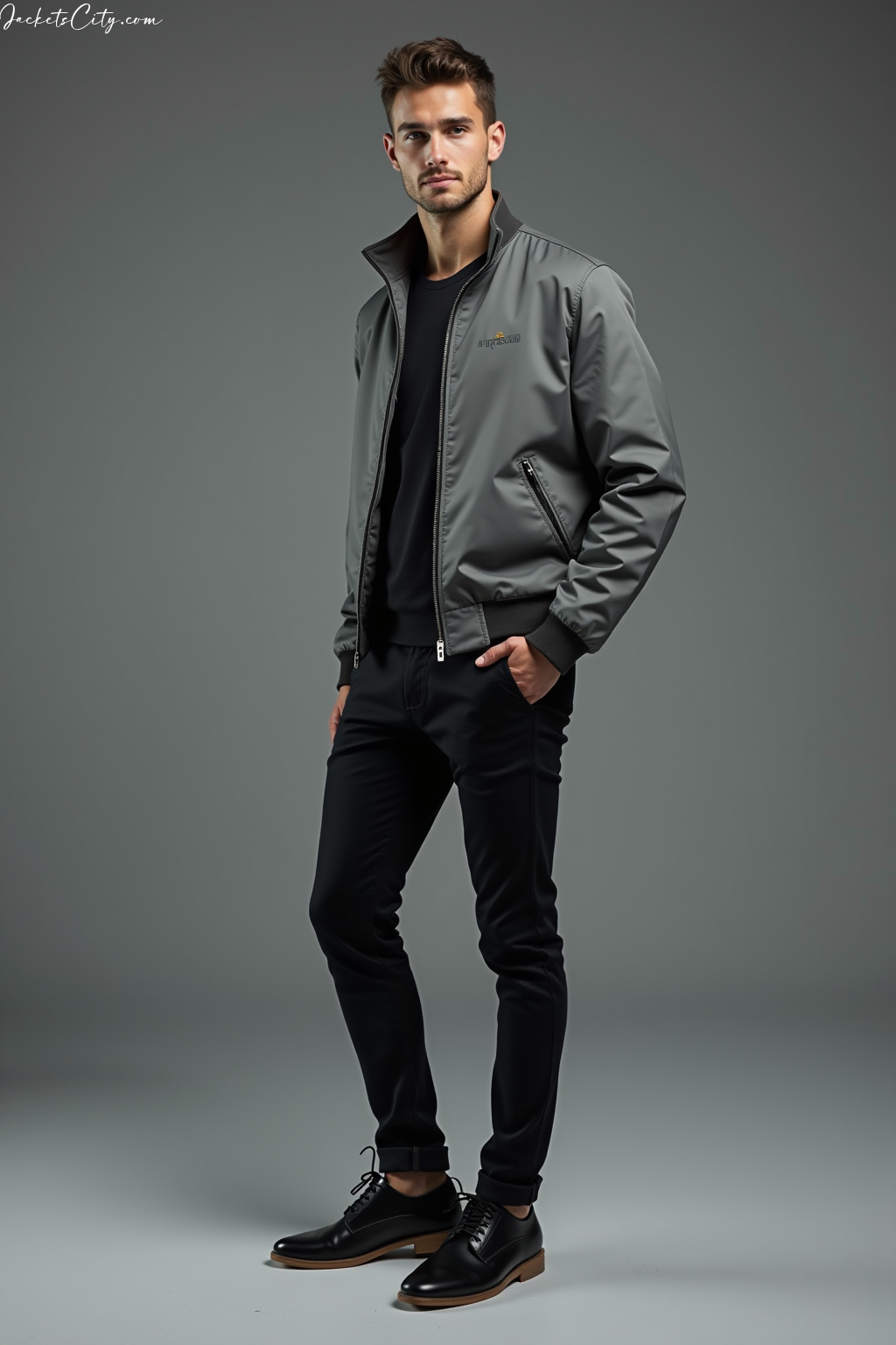 Grey Bomber Jacket