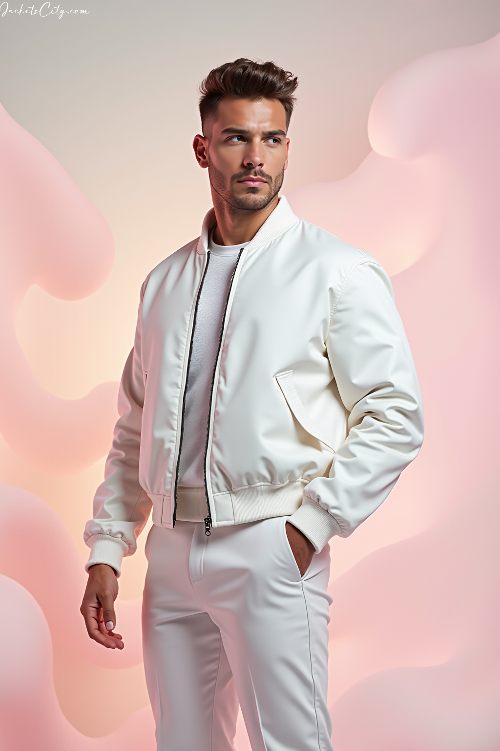 White Bomber Jacket