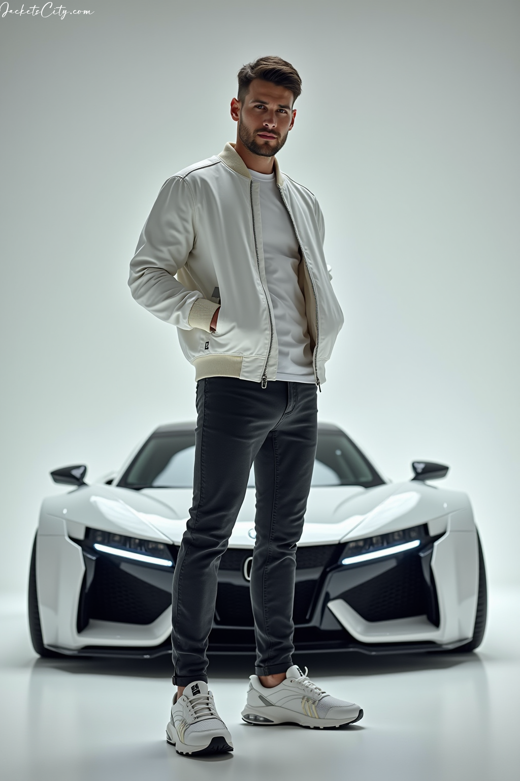 White Bomber Jacket